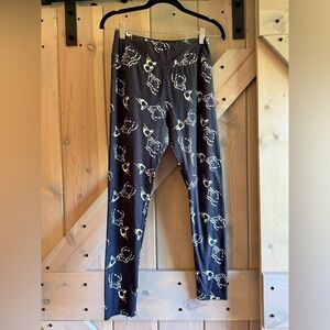 Black Unicorn Skeleton Print Leggings
